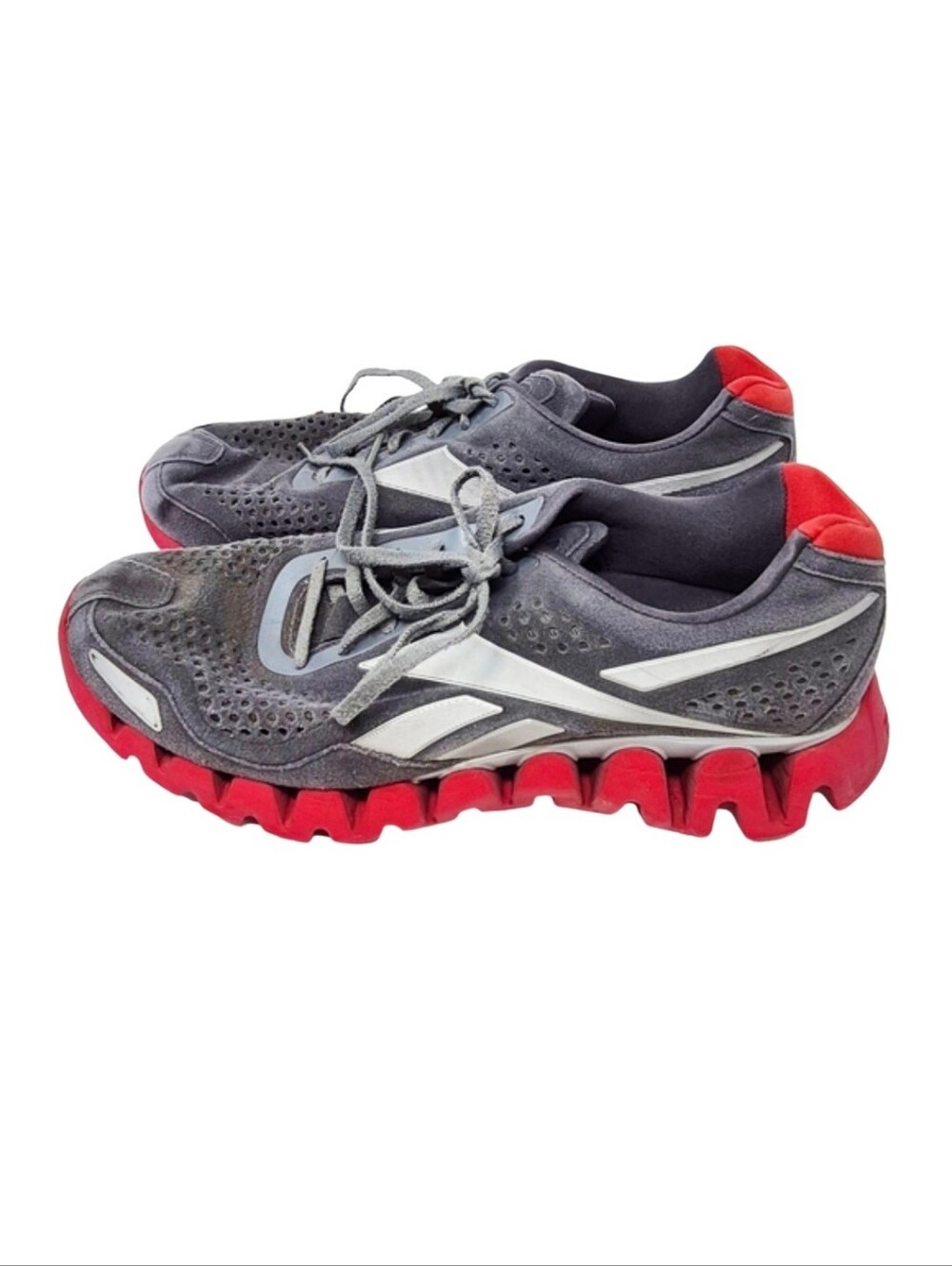 Reebok ZigTech Running Shoes Gray Red Athletic Sneakers Men’s Size 11